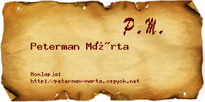 Peterman Márta névjegykártya